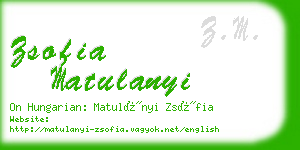 zsofia matulanyi business card